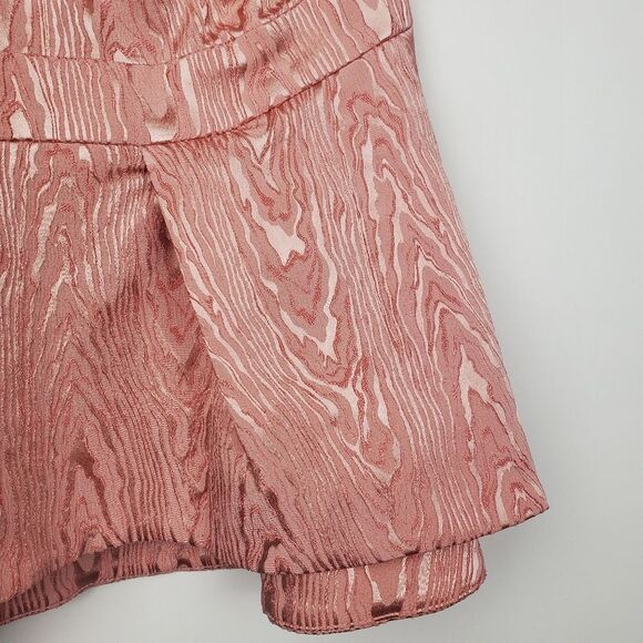 Veronica Beard Sufiana Moire One Shoulder Top Jacquard Blush Blouse Zip Back NWT - Picture 6 of 10